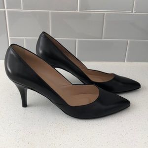 Women’s Jcrew Black Leather Heels Size 8 New